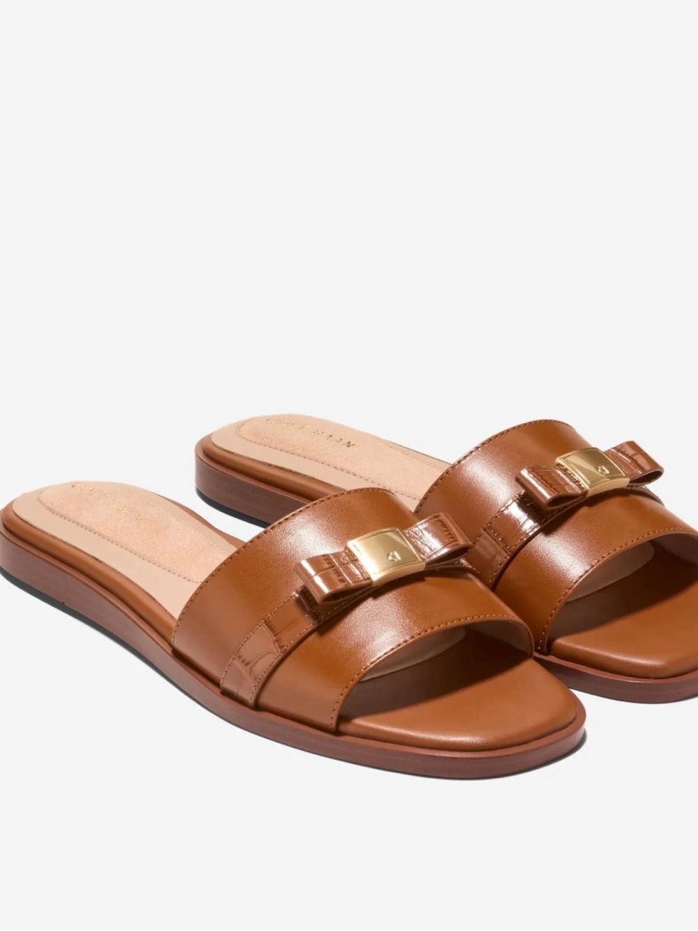 New. Cole Haan Emilia Slide Sandals with Gold Hardware. Sz 9 or 11